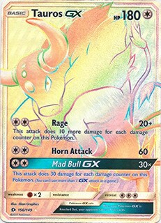 Foto 1 | Carta Coleccionable Pokémon Tauros-gx Secret Rare 156/149 Sun & Moon - Venta Internacional.