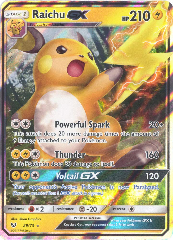 Foto 2 pulgar | Carta Coleccionable Pokémon Raichu-GX 29/73 Shining Legends -  Venta Internacional
