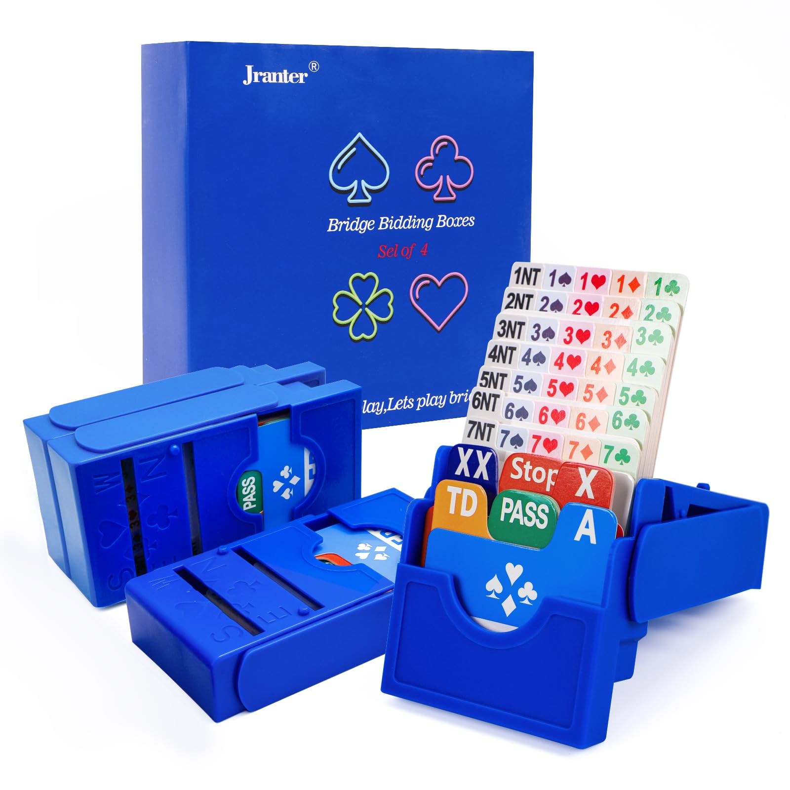 Foto 2 pulgar | Juego De 4 Cajas De Papel Azul De Primera Calidad De Bridge Bidding Boxes - Venta Internacional.
