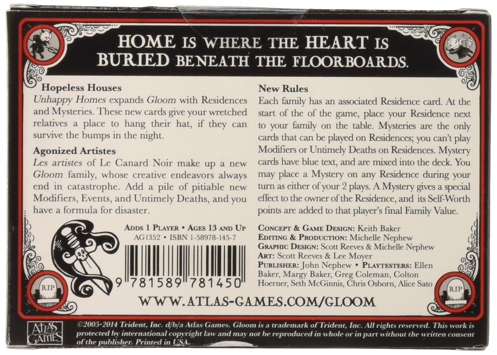 Foto 2 | Juego De Mesa Atlas Gloom Unhappy Homes 2nd Edition Expansion - Venta Internacional.