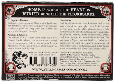 Foto 2 | Juego De Mesa Atlas Gloom Unhappy Homes 2nd Edition Expansion - Venta Internacional.