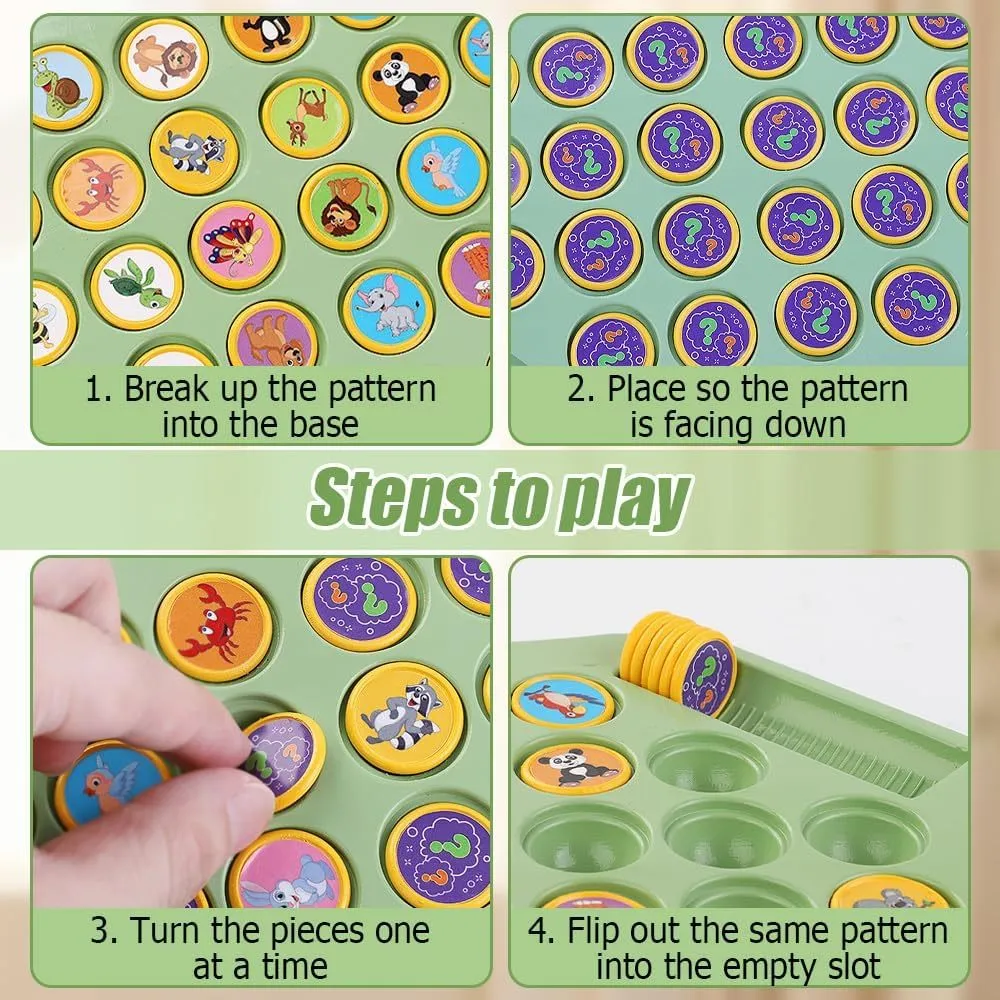 Foto 4 pulgar | Juegos De Mesa Belug Niños Encuentra El Mismo Patrón-animal+fruta Verde