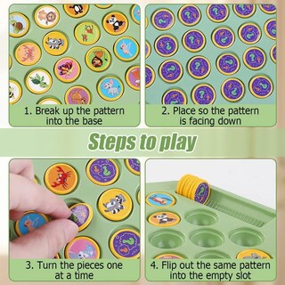 Foto 3 | Juegos De Mesa Belug Niños Encuentra El Mismo Patrón-animal+fruta Verde