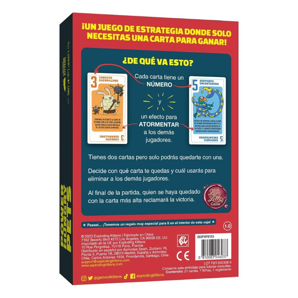 Foto 3 pulgar | Juego De Mesa Power Hungry Pets | Exploding Kittens | Original En Español | Cartas Estratégicas | Edad 7+ | 2-5 Jugad