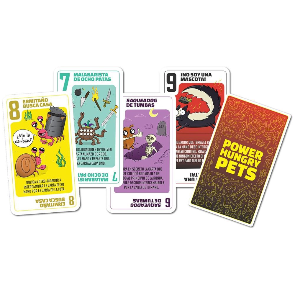 Foto 5 pulgar | Juego De Mesa Power Hungry Pets | Exploding Kittens | Original En Español | Cartas Estratégicas | Edad 7+ | 2-5 Jugad