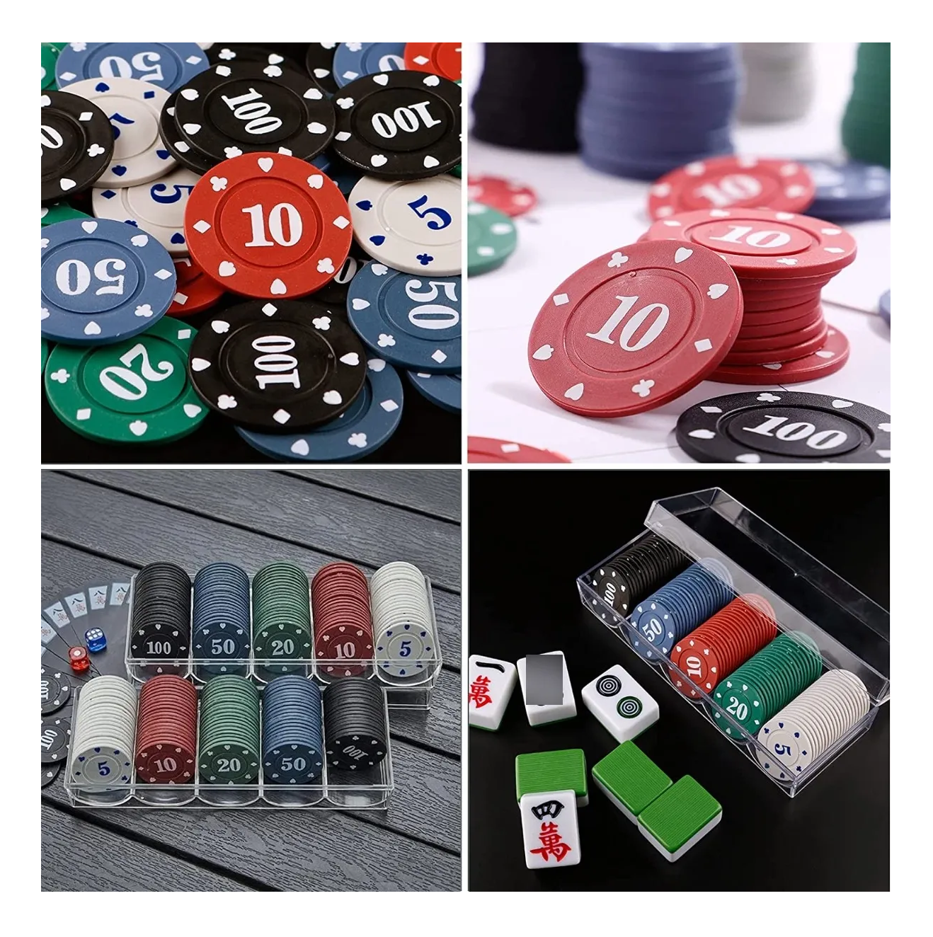 Foto 4 pulgar | 100 Pzas Fichas Poker Con Caja De Almacenamiento De Plástico