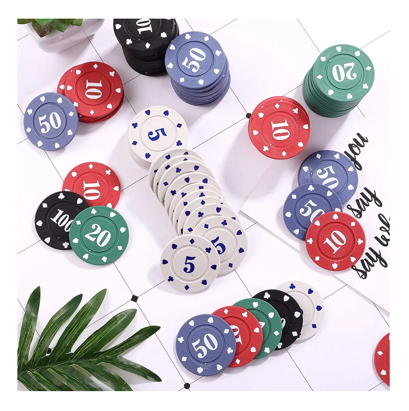 Foto 6 pulgar | 100 Pzas Fichas Poker Con Caja De Almacenamiento De Plástico