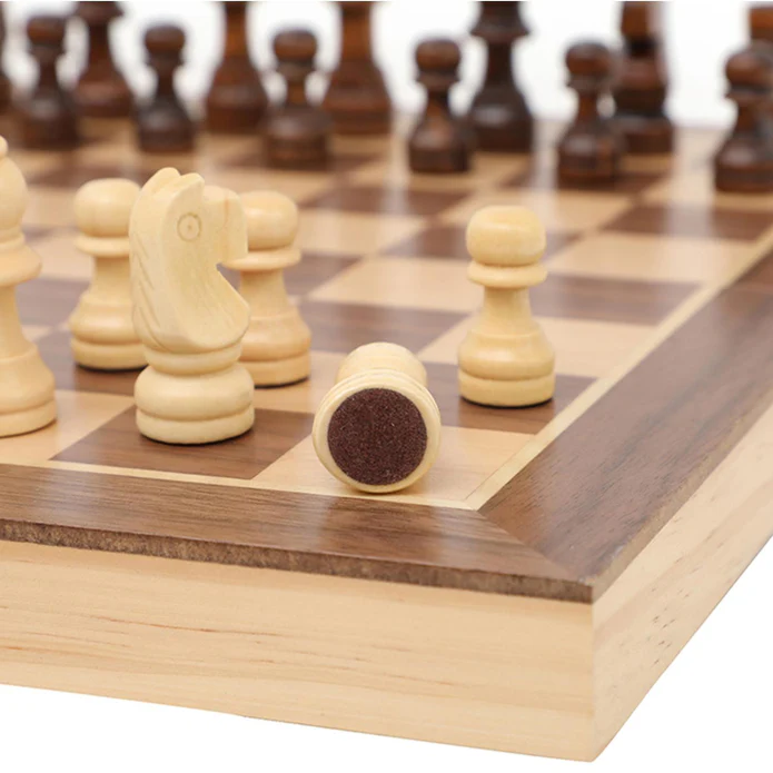 Foto 5 pulgar | Ajedrez de Madera Tablero Plegable de Lujo Chess Pintadita Didacti 29 x 29 cm