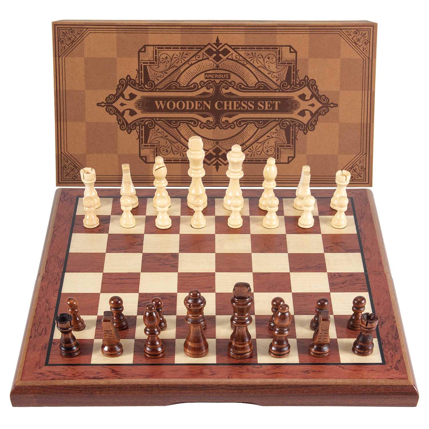 Foto 4 | Juego de Ajedrez Amerous Magnético de Madera 15'' con 2 Reinas Adicionales - Venta Internacional