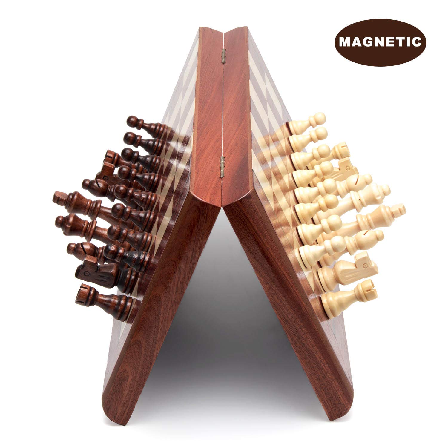 Foto 6 | Juego de Ajedrez Amerous Magnético de Madera 15'' con 2 Reinas Adicionales - Venta Internacional