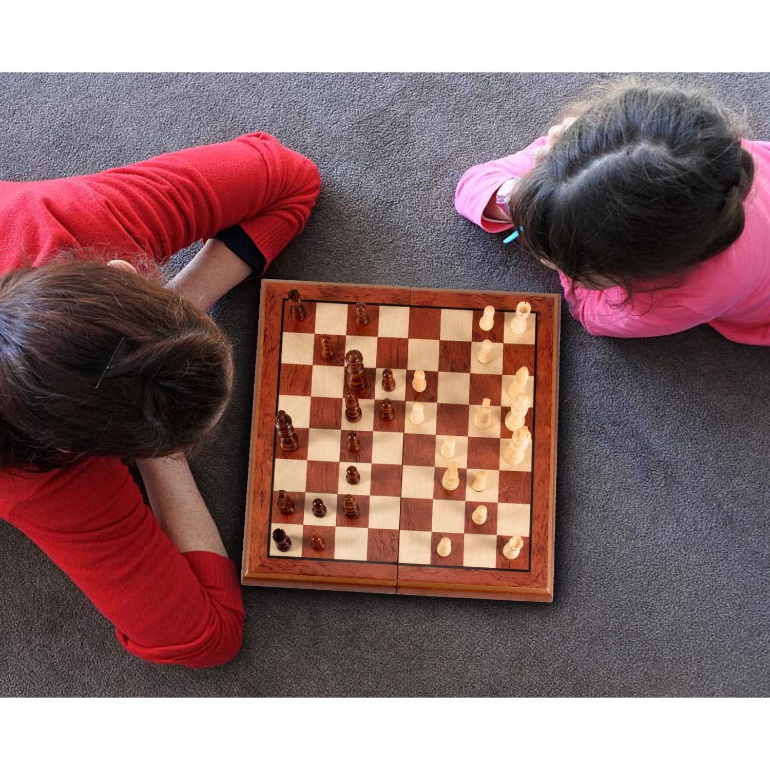 Foto 8 pulgar | Juego de Ajedrez Amerous Magnético de Madera 15'' con 2 Reinas Adicionales - Venta Internacional
