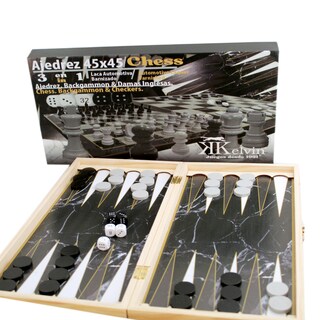 Foto 1 | Chess Set 3 En 1 Laca 45x45 Ng