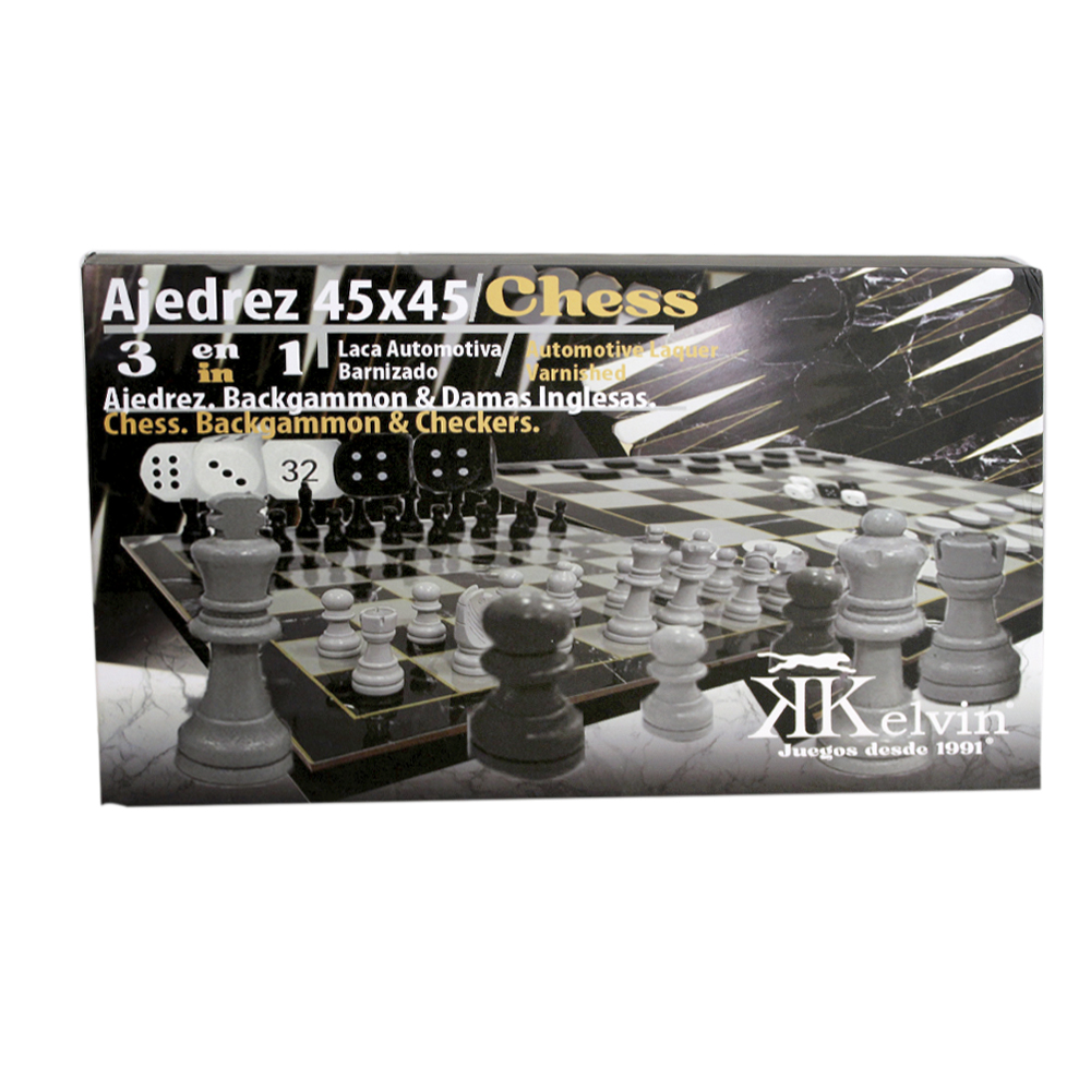 Foto 3 pulgar | Chess Set 3 En 1 Laca 45x45 Ng