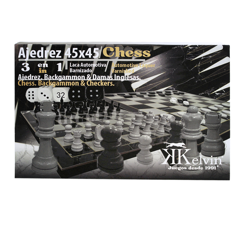 Foto 5 pulgar | Chess Set 3 En 1 Laca 45x45 Ng