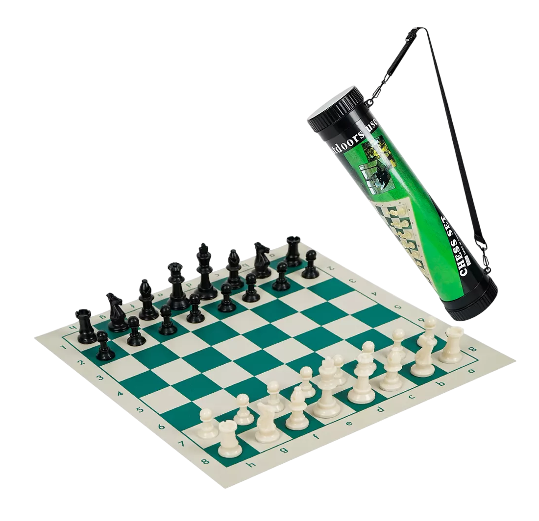 Foto 1 | Ajedrez Profesional Piezas Blancas Y Negras En Cubo, Verde