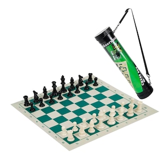 Foto 1 | Ajedrez Profesional Piezas Blancas Y Negras En Cubo, Verde
