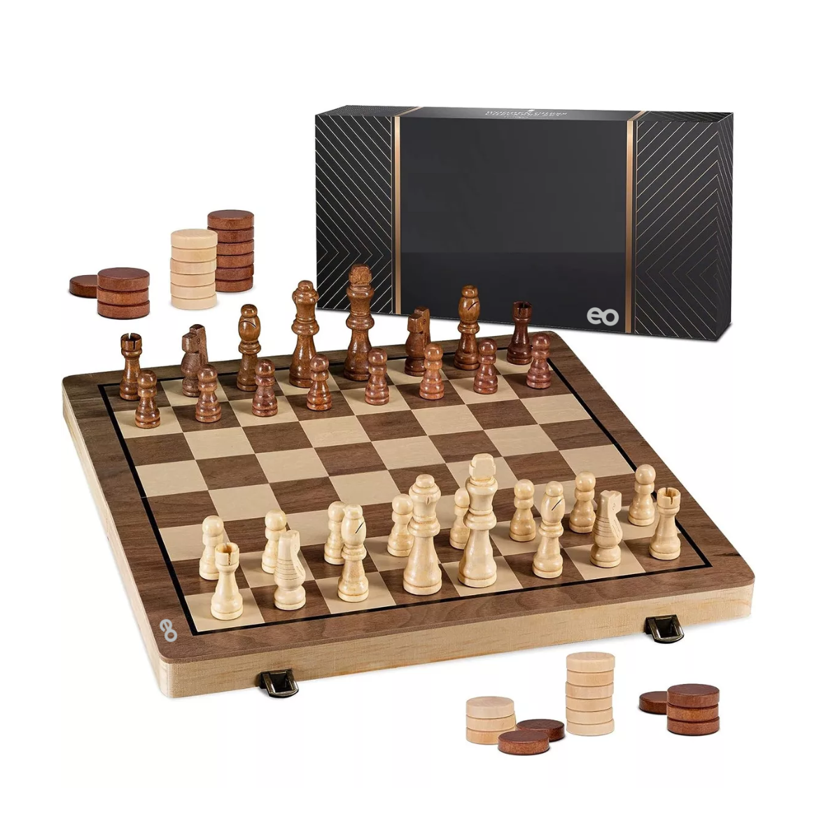 Language Juego De Ajedrez Y Damas Magnético Eo Safe Imports Esi-15058-1 Marron