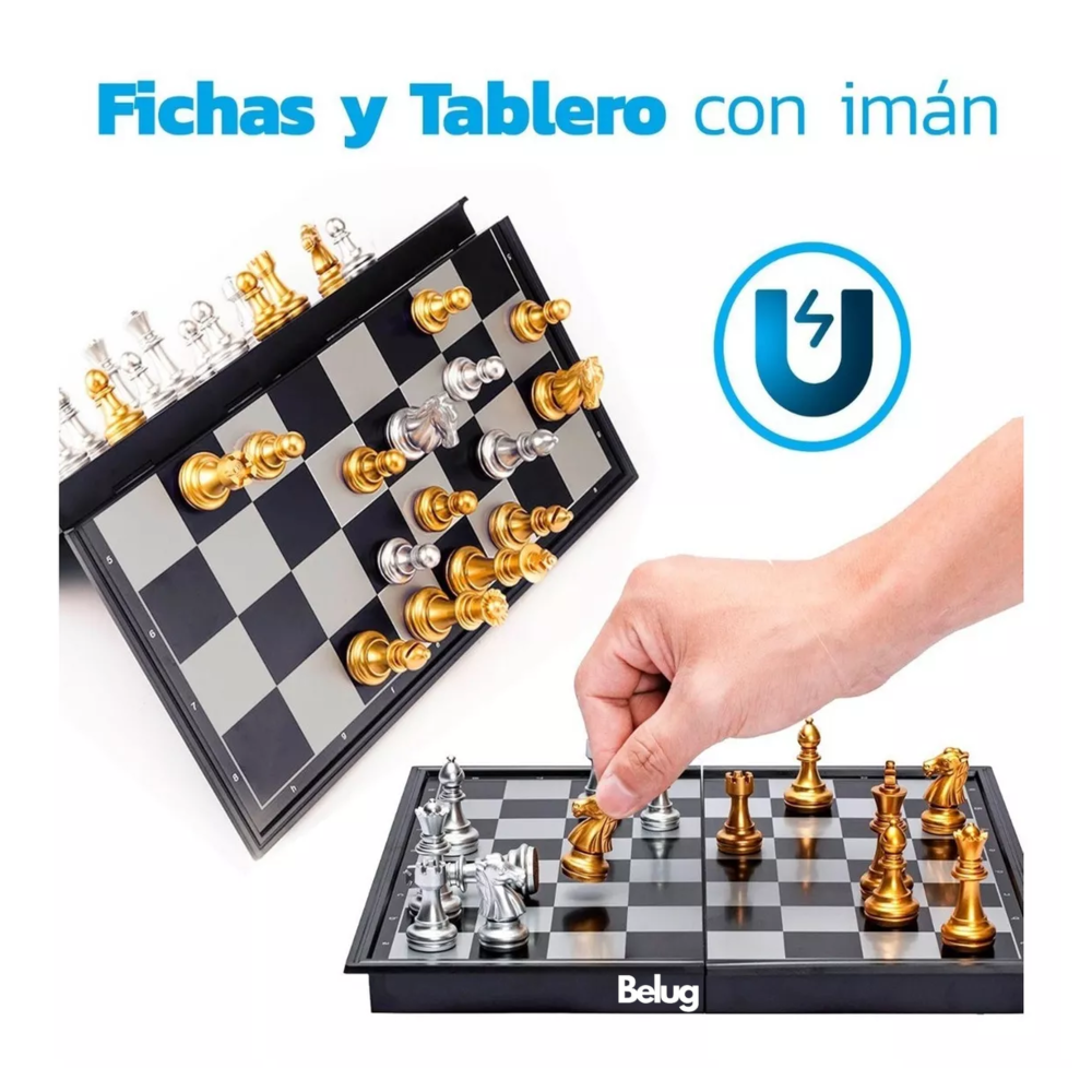 Foto 3 pulgar | Ajedrez Profesional Belug Y Magnético Dorado/plateado