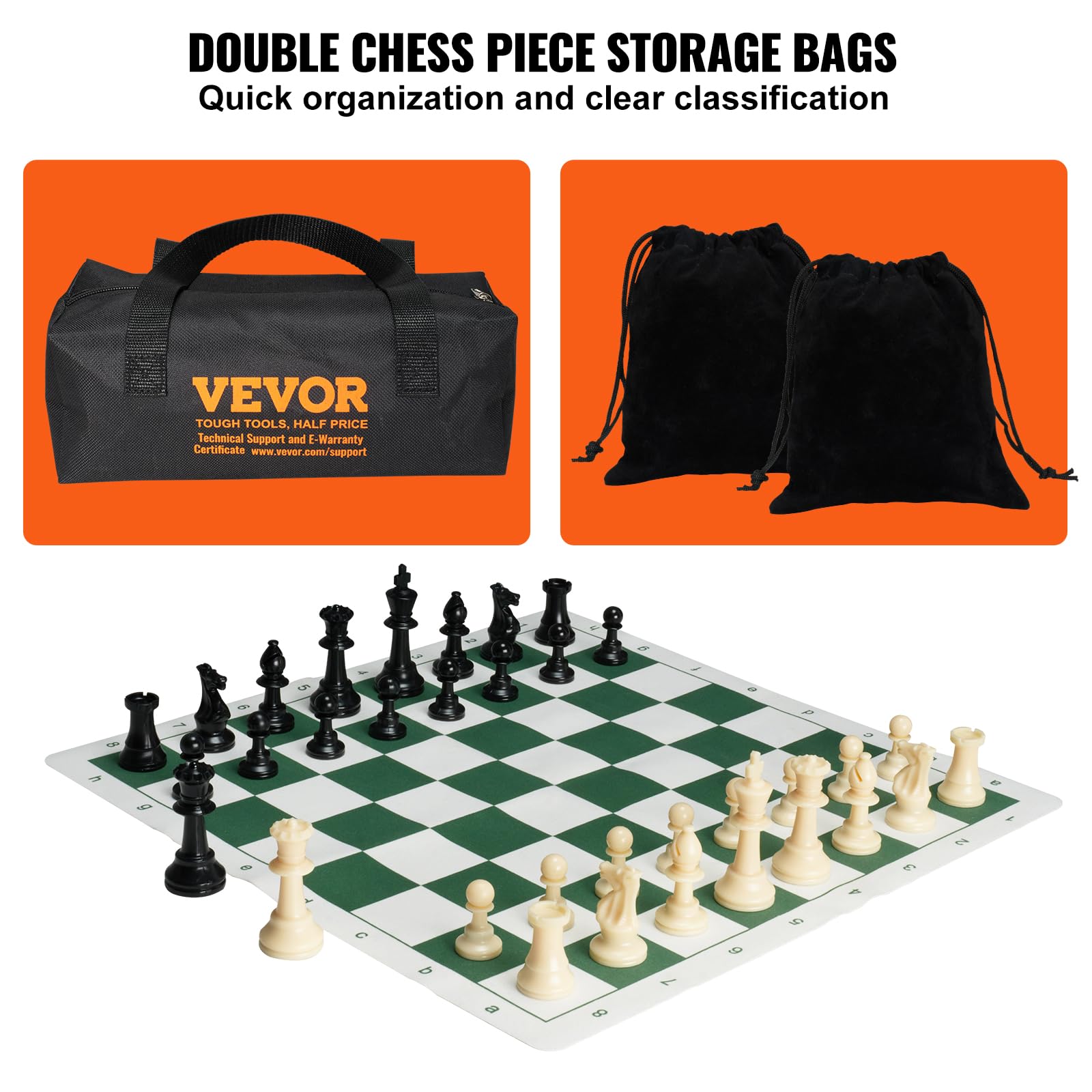 Foto 5 pulgar | Juego De Ajedrez Vevor Tournament Enrollable De Silicona De 50 Cm Con Bolsa - Venta Internacional.