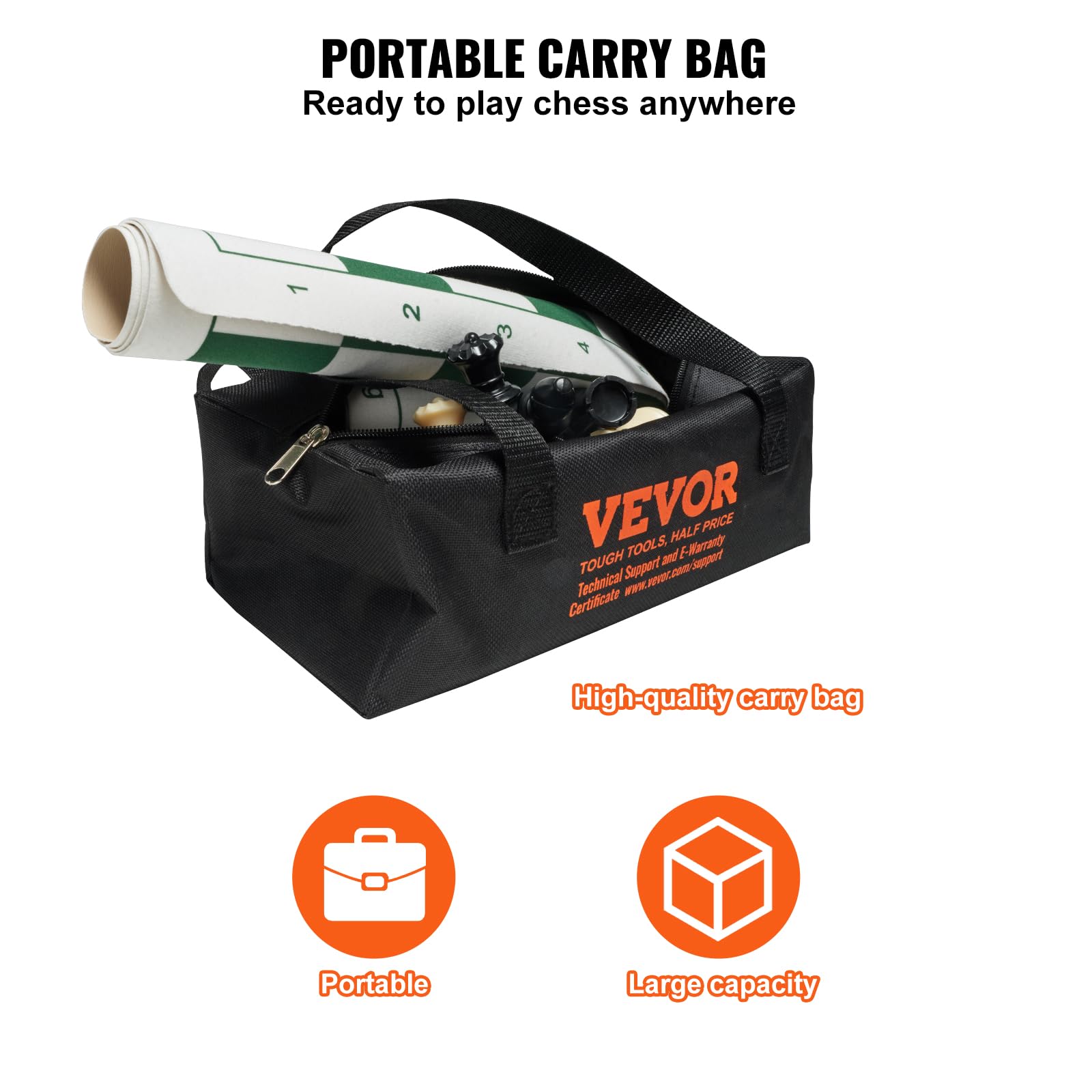 Foto 6 pulgar | Juego De Ajedrez Vevor Tournament Enrollable De Silicona De 50 Cm Con Bolsa - Venta Internacional.
