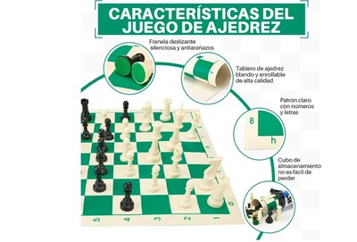 Foto 2 | Xtellar Ajedrez Profesional Magnético Y Plegable – Juego De Ajedrez Y Damas De 40cm