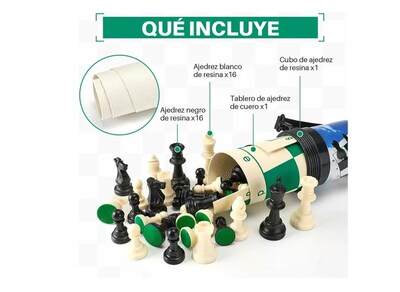 Foto 3 | Xtellar Ajedrez Profesional Magnético Y Plegable – Juego De Ajedrez Y Damas De 40cm