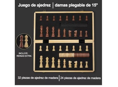 Foto 5 | Xtellar - Set De Ajedrez Y Damas Magnético De 39x39cm, Ideal Para Potenciar El Pensamiento Estratégico