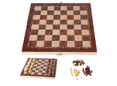 Foto 1 | Ajedrez Xtellar Multijuegos Premium En Madera Plegable 3 En 1 – Ideal Para Viajes