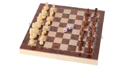 Foto 5 | Ajedrez Xtellar Multijuegos Premium En Madera Plegable 3 En 1 – Ideal Para Viajes