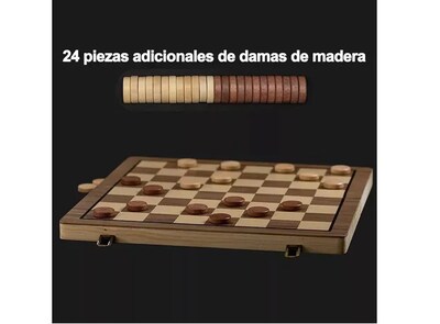 Foto 4 | Juego De Ajedrez Y Damas Magnético Xtellar De Madera 39x39 Cm, Estrategia Y Diversión Garantizadas