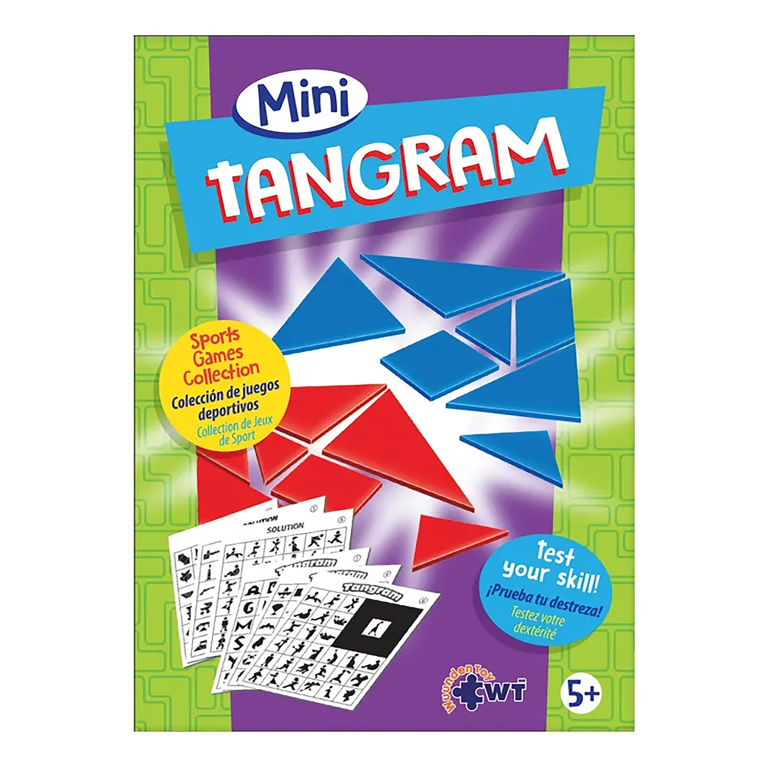 Paquete de 3 Juegos de Mesa Wuundentoy Tangram/ Estalla y Salta/ Serpientes y Escaleras