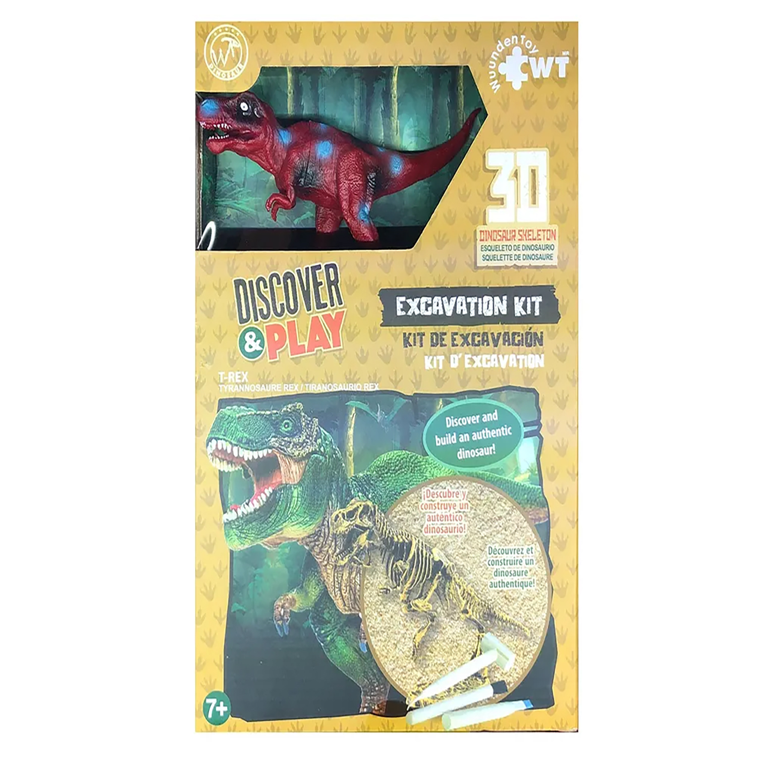 Foto 2 pulgar | Juego de Excavación Mediano Wuundentoy T- Rex