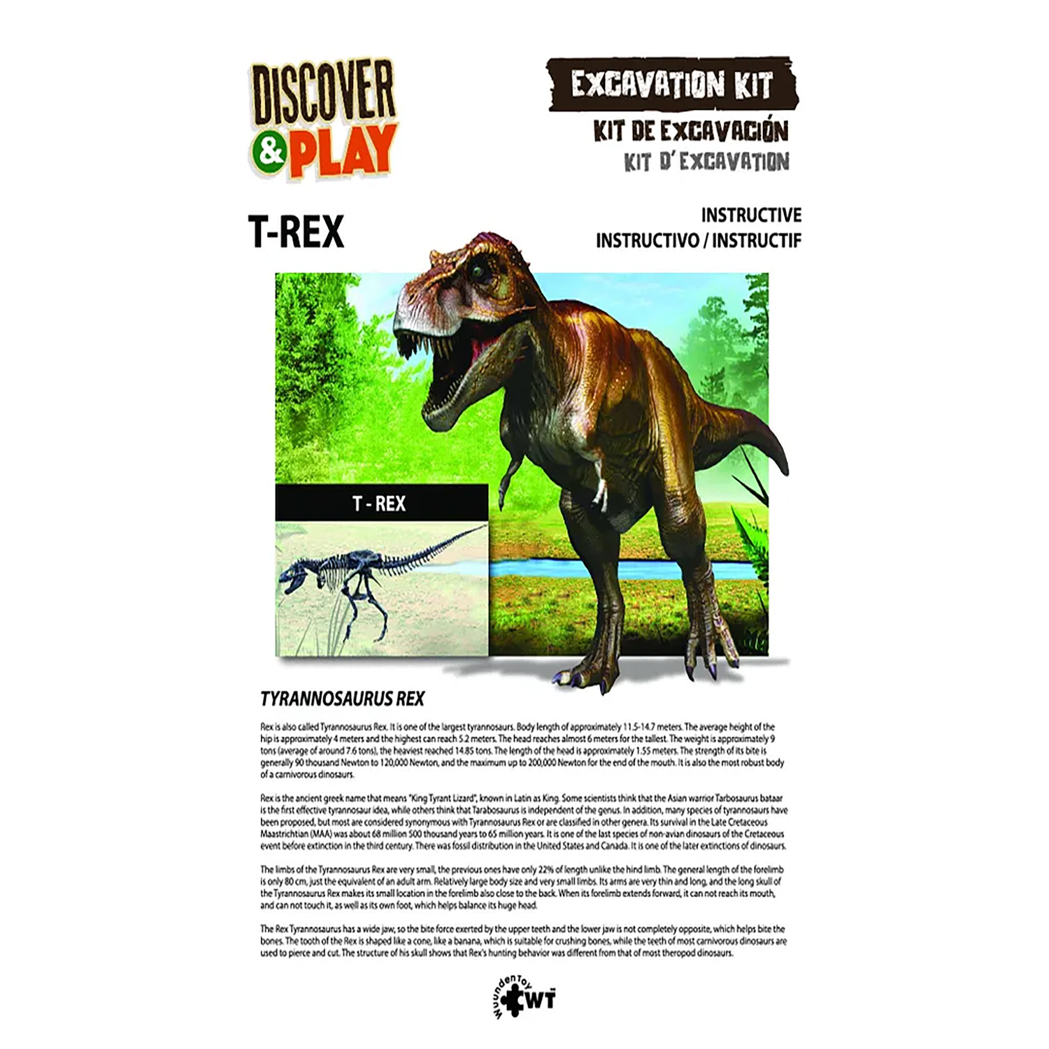 Foto 4 pulgar | Juego de Excavación T-rex Wuundentoy Grande