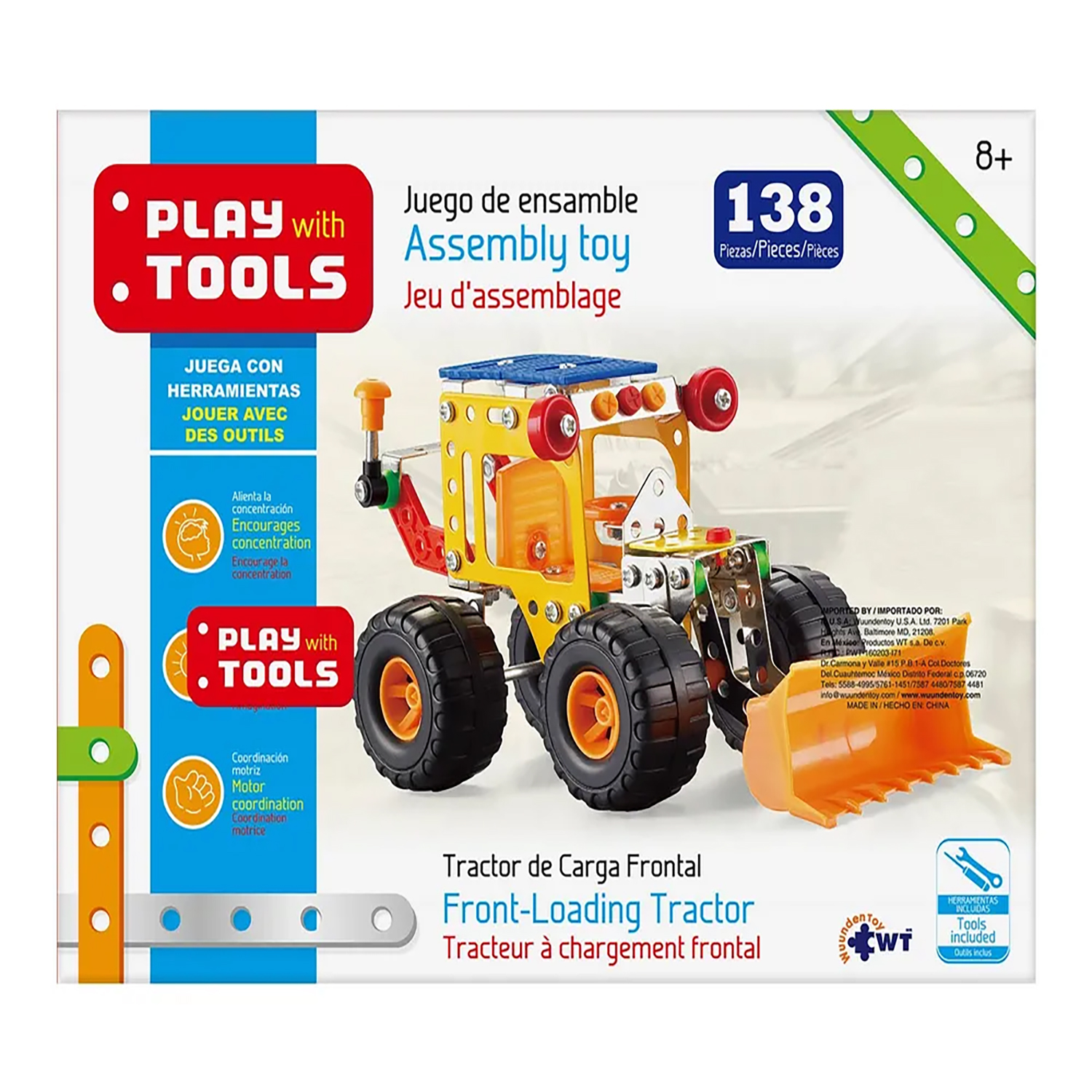 Foto 2 pulgar | Tractor de Carga Frontal Grande Wuundentoy Play With Tools