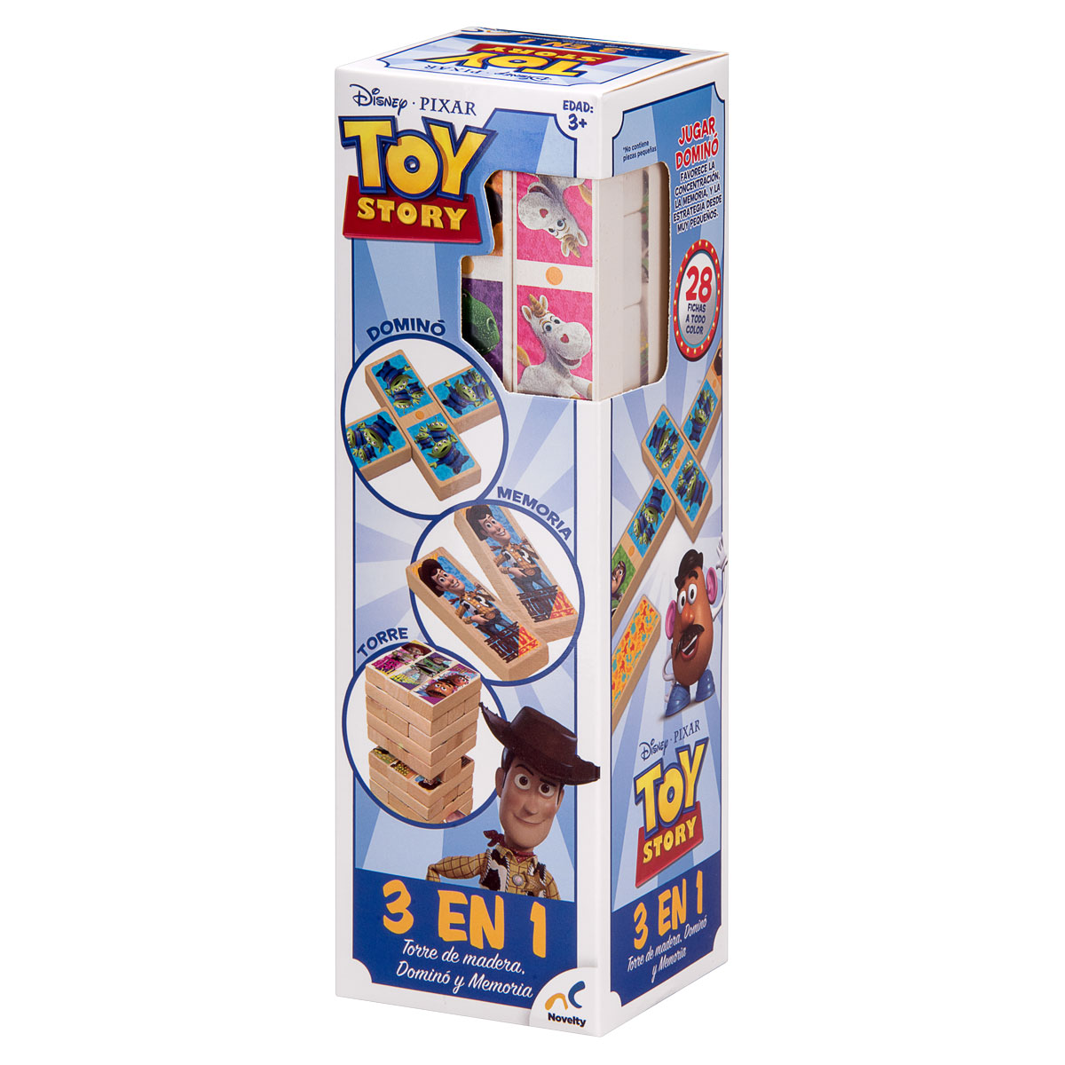 Juego de Mesa para Niños Torre de Madera 3 en 1 Toy Story