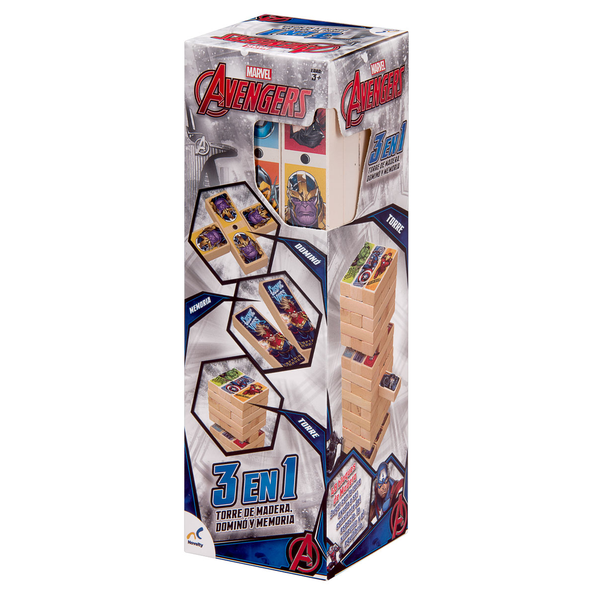 Foto 1 | Juego de Mesa para Niños Torre de Madera 3 en 1 Avengers
