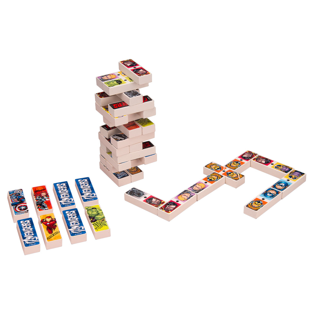 Foto 3 pulgar | Juego de Mesa para Niños Torre de Madera 3 en 1 Avengers