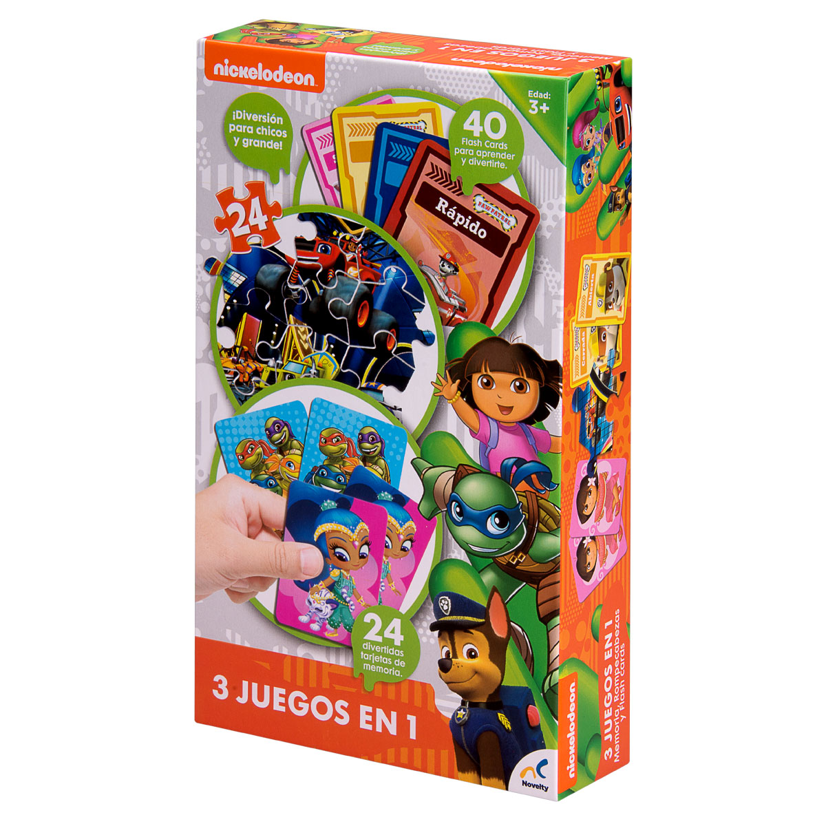 Set de Juegos 3 en 1 para Niños de Nickelodeon Novelty Multicolor