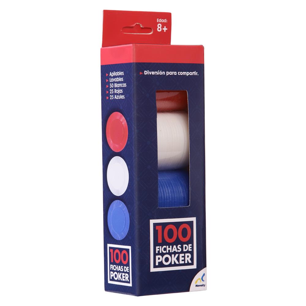 Foto 2 pulgar | Juego de Mesa Novelty - 100 Fichas Póker