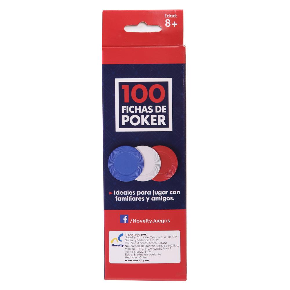 Foto 3 pulgar | Juego de Mesa Novelty - 100 Fichas Póker