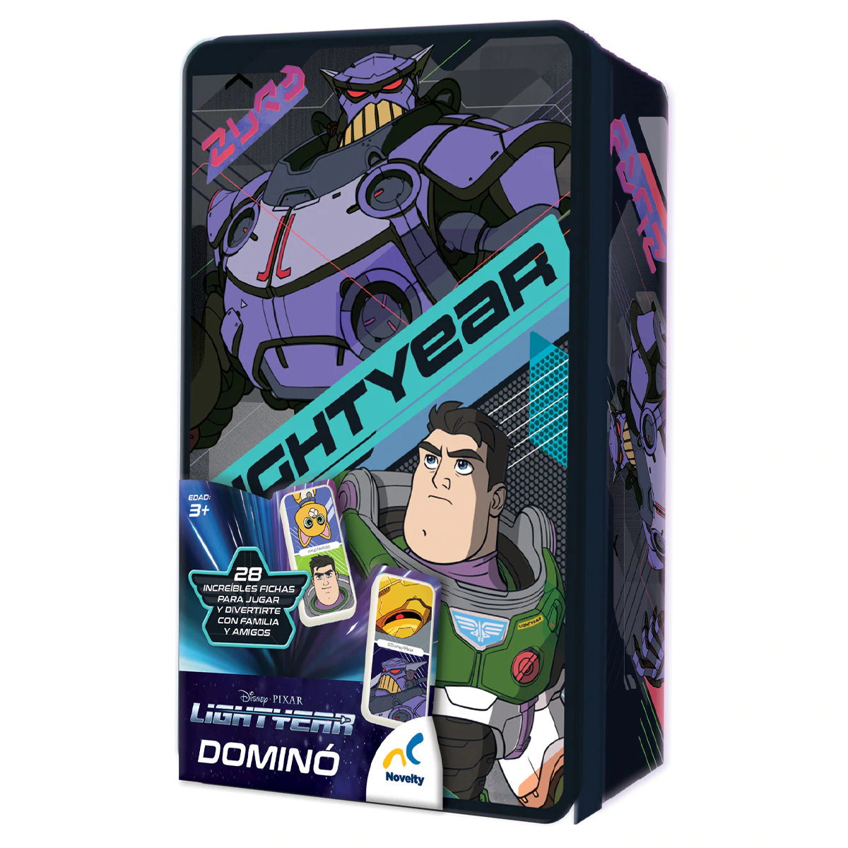 Foto 3 | Dominó para Niños en Caja Metálica de Lightyear - Novelty