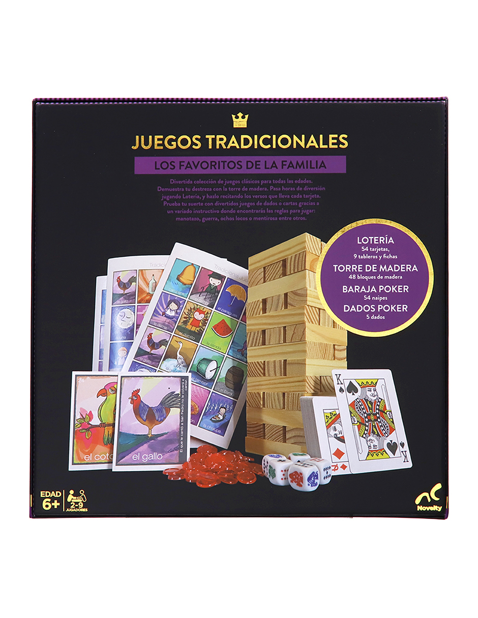 Foto 4 | Juegos 3 En 1 Lotería, Póker, Torre Madera Familiar