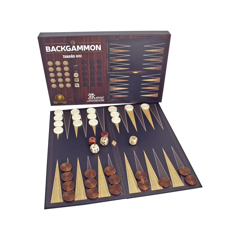 Juego KELVIN JMLC116 Backgammon Caja de Cartón Foil Td Mini