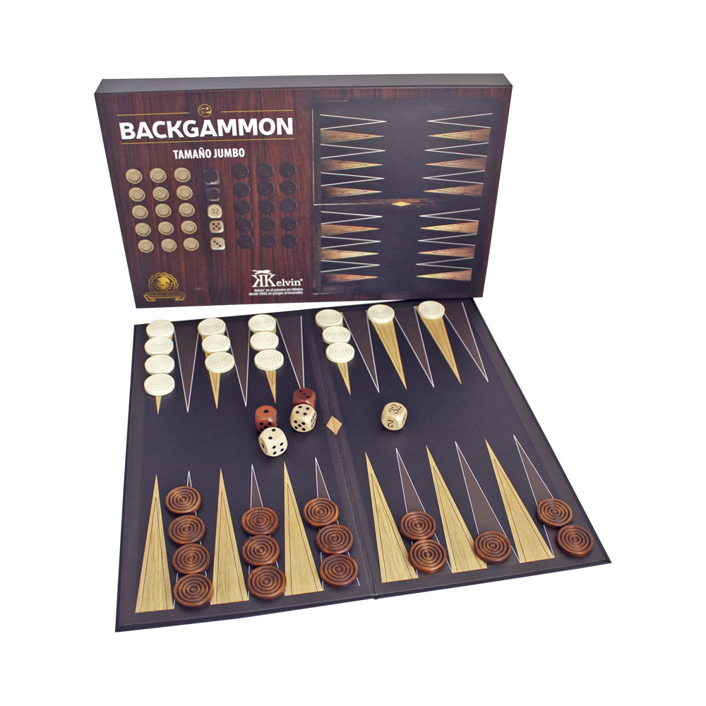 Tablero Backgammon Kelvin Caja de Cartón Td Foil Jumbo