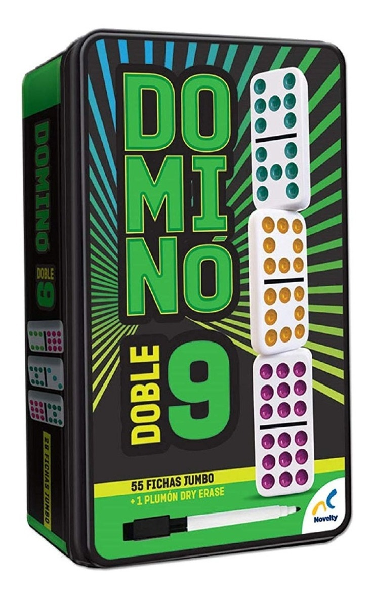 Foto 2 pulgar | Juego de Mesa Novelty Domino Doble 9 con 55 Fichas Jumbo