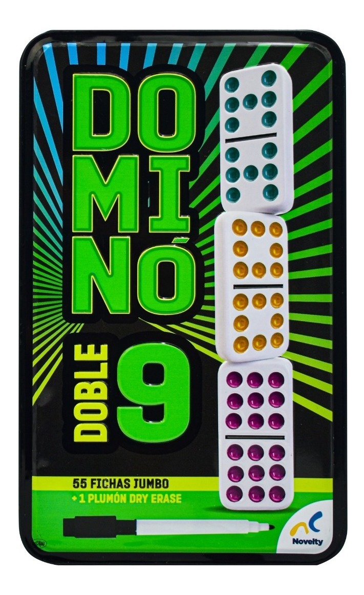 Foto 4 pulgar | Juego de Mesa Novelty Domino Doble 9 con 55 Fichas Jumbo