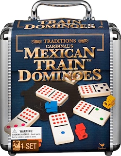 Foto 3 | Venta Internacional - Juego de Dominó con Tren Cardinal Mexicano y Funda de Aluminio