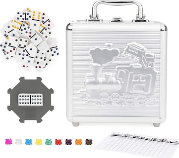 Foto 5 | Venta Internacional - Juego de Dominó con Tren Cardinal Mexicano y Funda de Aluminio
