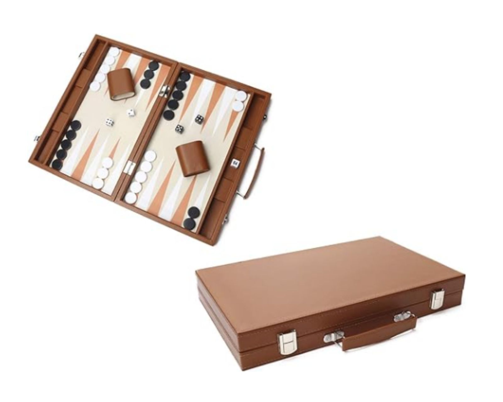 Backgammon Profesional Bluelander con Fino Estuche Marrón