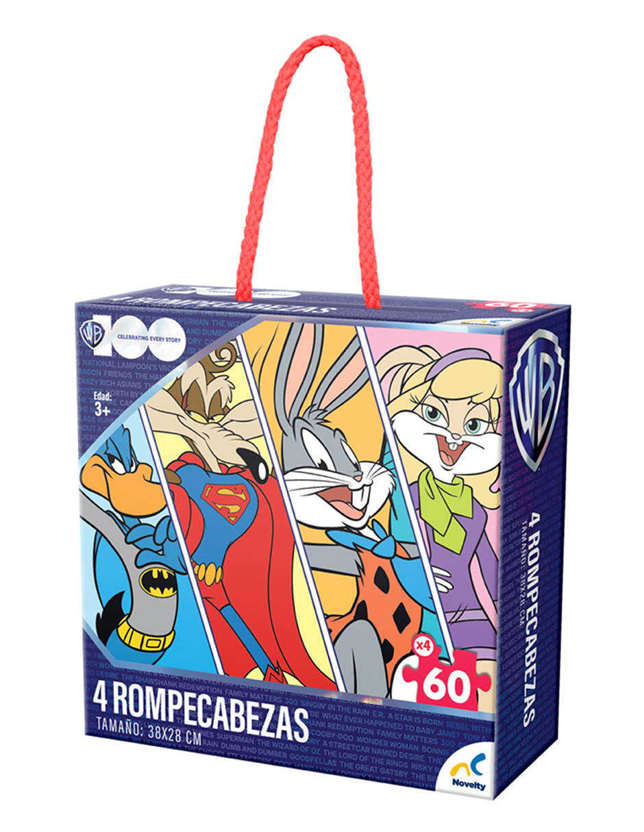 Foto 2 | Rompecabezas 4 En 1 Warner Th100, Caja De Carton